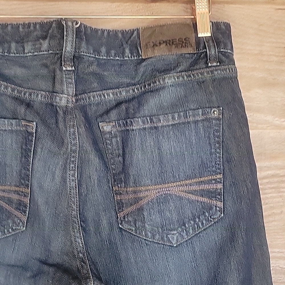 Express Men Dark Denim Slim Jeans Size 32x30 - Picture 4 of 6